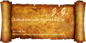 Jakubovics Gusztáv névjegykártya