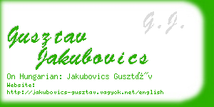 gusztav jakubovics business card